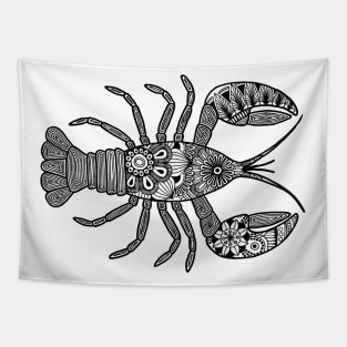 Lobster (black and white horizontal) Tapestry