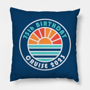 75th Birthday Cruise 2023 Bahamas Family Vacation Pillow