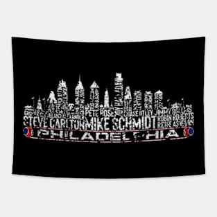 Philadelphia Baseball Team All Time Legends Philadelphia City Skyline Vintage Tapestry