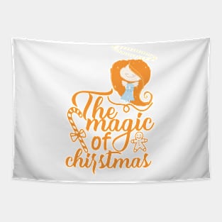 Snow Angel Christmas design Tapestry