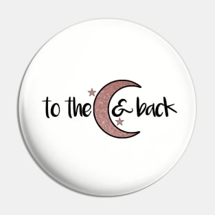 To the Moon and Back Rose Gold Glitter Pin