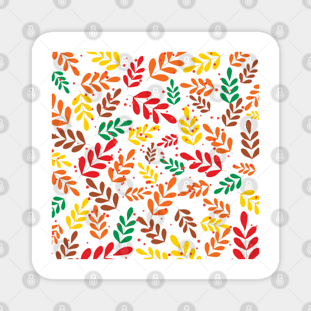 Colorful leaves pattern Magnet by creativityrunsfree