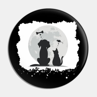 Dog and Cat Midnight Dreams Pin