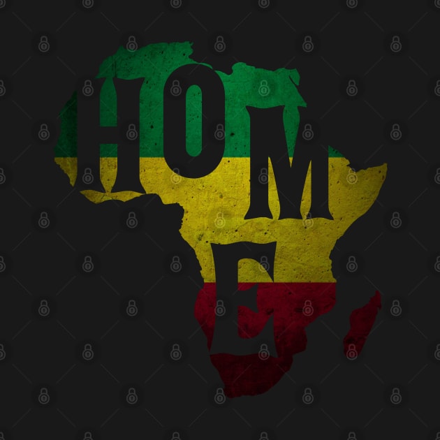 Black History Month Reggae Flag, HOME Africa Map by Charaf Eddine