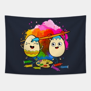 Easter Eggs Painting Funny Cute Humor Tapestry