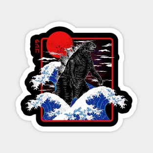 Great Wave Godzilla Magnet
