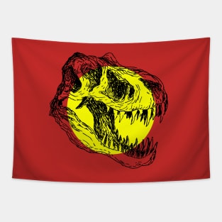 T-rex skull artwork Tapestry