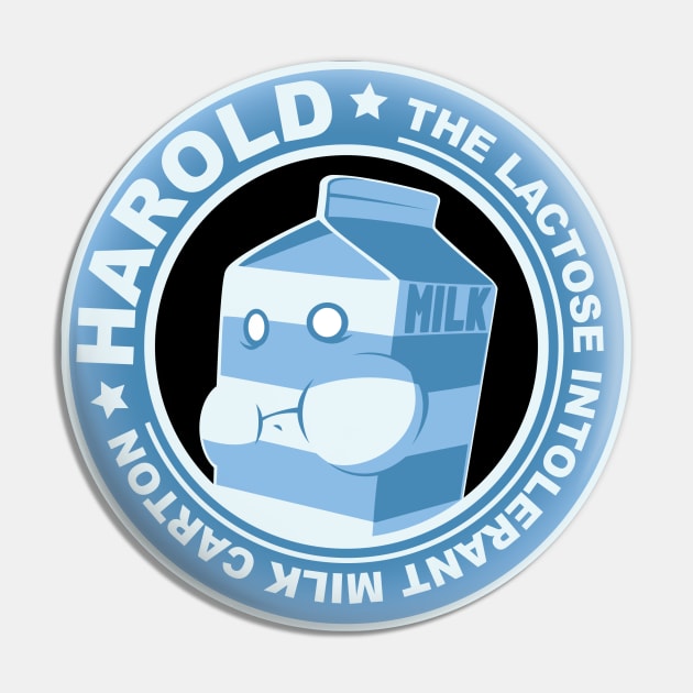 Harold the Lactose Intolerant Milk Carton Pin by obvian