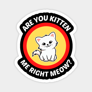 Are You Kitten Me Right Meow - Cute Cat Pun Magnet