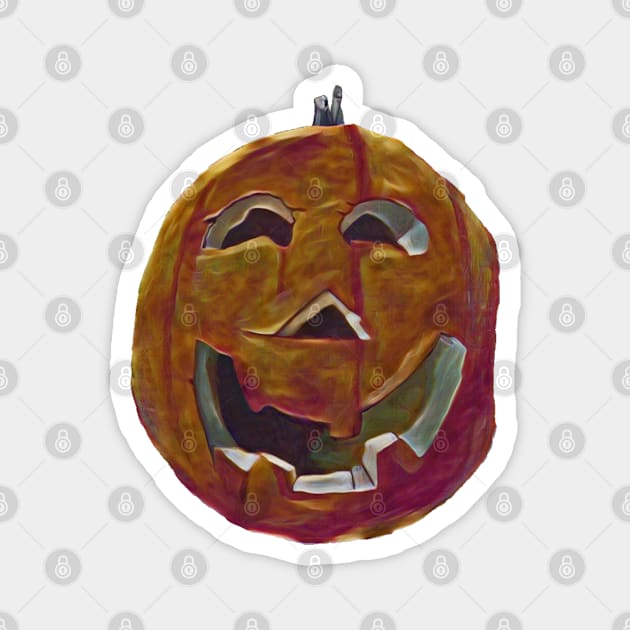 Laughing Grinning Pumpkin Magnet by wildjellybeans