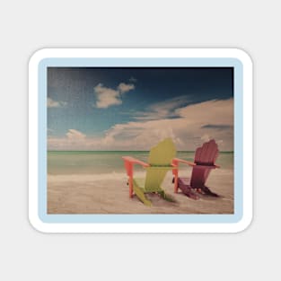 Adirondack chairs on the beach Magnet