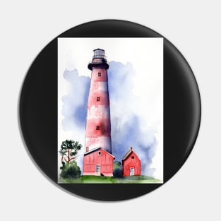 Assateague Lighthouse Watercolor Painting Pin