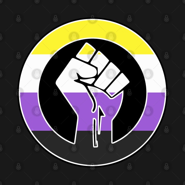 Black Lives Matter Fist Circled LGBTQ Flag Nonbinary by aaallsmiles