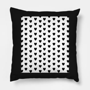 Black Hearts Pattern on White Pillow