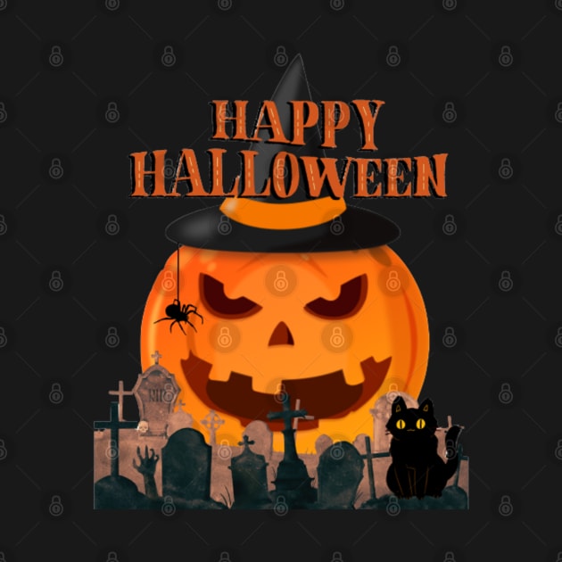 Happy Halloween Pumpkin Tshirt by Scotty's Dream