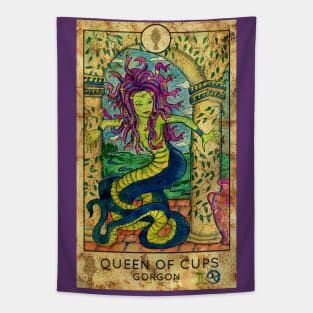 Queen Of Cups. Minor Arcana Tarot Card Design Tapestry