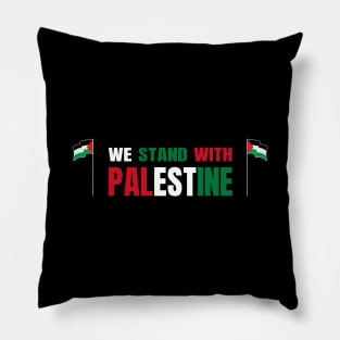 We Stand With Palestine Flag Text Pillow