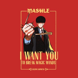 MASHLE: MAGIC AND MUSCLES (I WANT YOU) RED (GRUNGE STYLE) T-Shirt