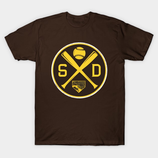Hong Lien Vintage San Diego Baseball Bats SD Map Gameday Padre T-Shirt