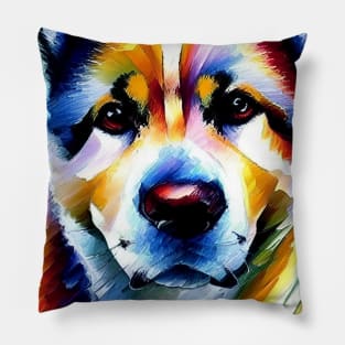 Akita - Colorful Close Up Pillow