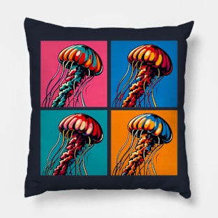 Pop Jellyfish Art - Trendy Marine Life Pillow