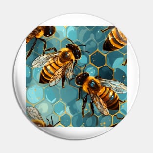 Honeycomb and Bee Pattern 11 Pin