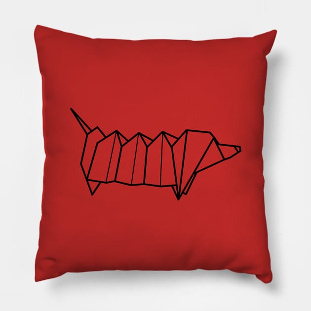 Origami Dachshund Pillow by Numerica