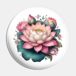 American Lotus Flower lover Pin