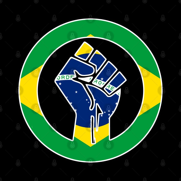 Black Lives Matter Fist Circled Flag Brazil by aaallsmiles