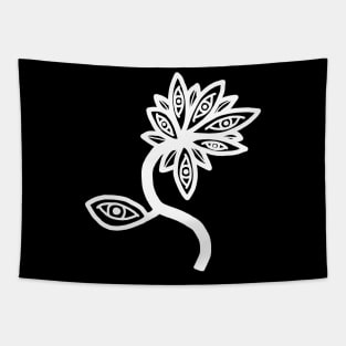 All-Seeing Flower (White) Tapestry