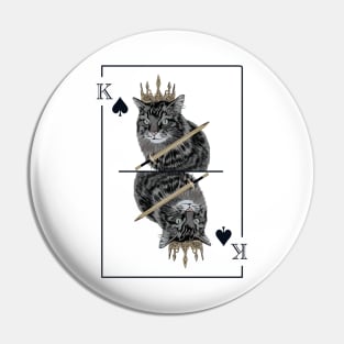 Cat Spades King Playing Card Cat Daddy Cat Mom Funny Cat Pin