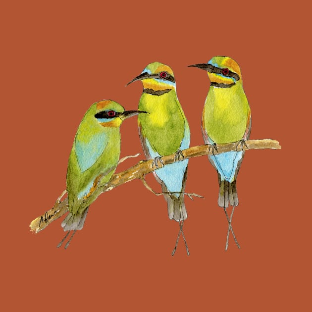 Rainbow Bee Eater Bird by mazdavisart