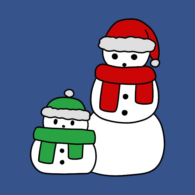 Cute Red and Green Snowmen by saradaboru