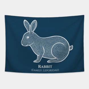 Rabbit with Common and Latin Names - animal design Tapestry