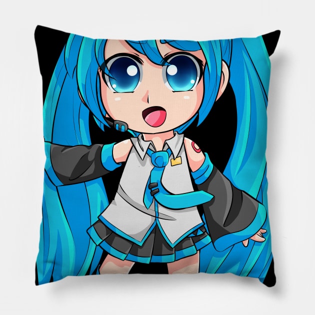 Hatsune Miku Chibi Pillow by piefanart