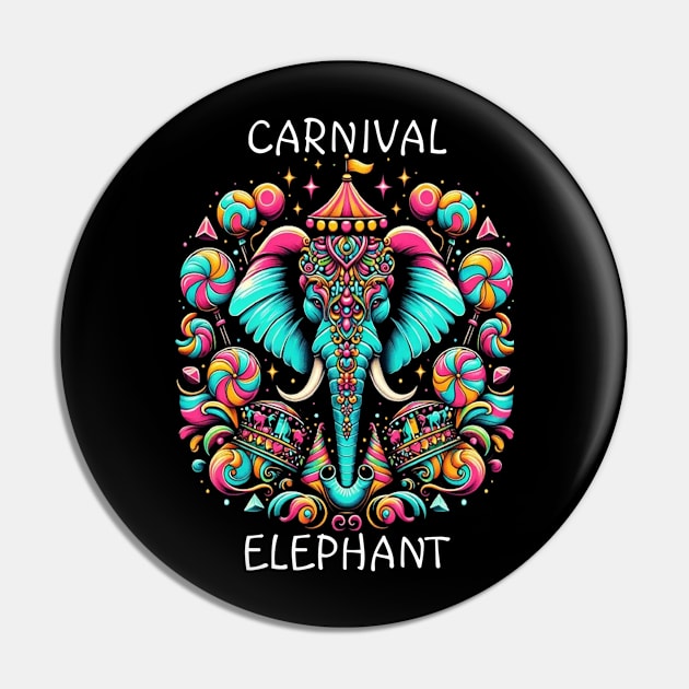 Vibrant Elephant: Face Painted Wonder Pin by coollooks