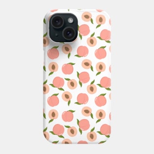 Peach Fruit Pattern on White Phone Case