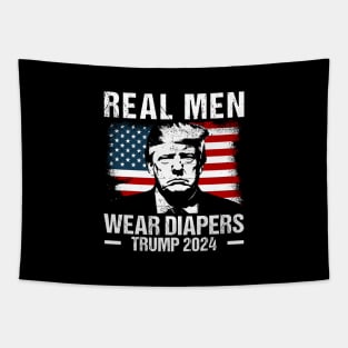 Real-Men-Wear-Diapers-Trump-2024 Tapestry