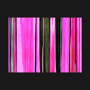 Abstract Pink And Green Vertical Stripes 704 T-Shirt