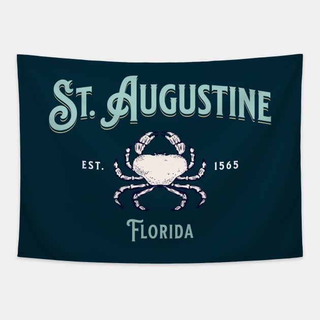 Saint Augustine Florida Vintage Crab Tapestry by TGKelly