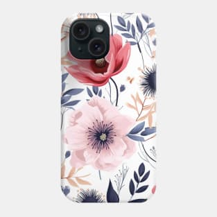 Red and White Flower Phone Case