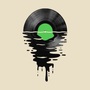 Vinyl LP Music Record Sunset Green T-Shirt