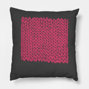 Hand Knit Raspberry Pillow