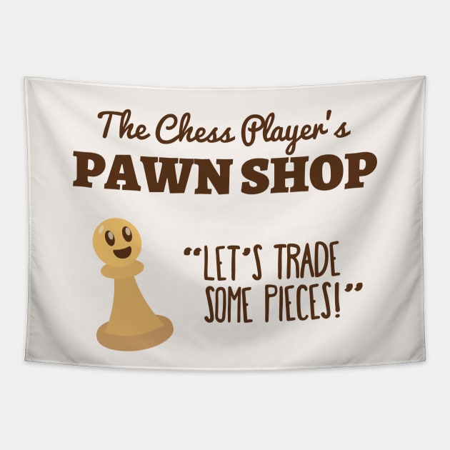 Funny Pawn Shop Puns | Game Gift Ideas | Chess Player Tapestry by Fluffy-Vectors