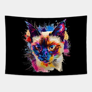 Ragdoll Cat Painting Colorfull Pop Art Design For Cat Onwer Tapestry