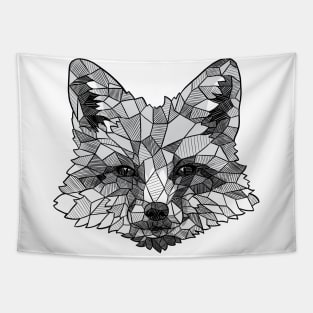 Fox Sketchy Geometric Art Tapestry