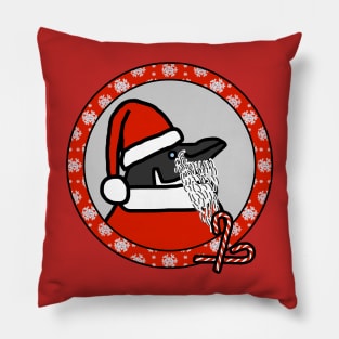 Christmas Portrait of Santa Penguin Pillow