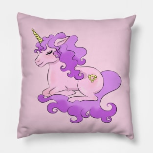 Purple and golden sparkle unicorn Pillow