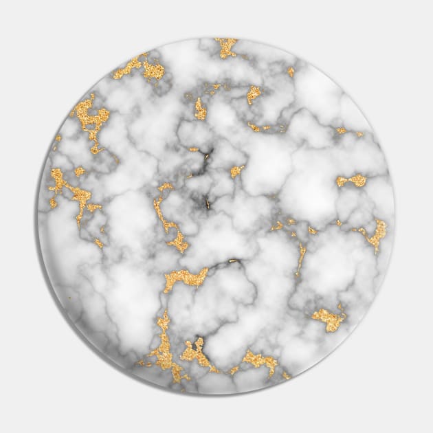 White Marble Gold Dust Pin by Trippycollage