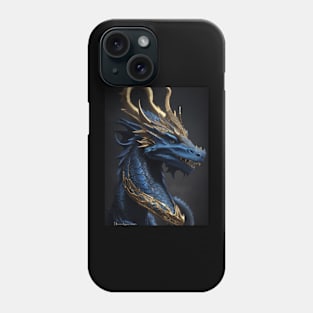 Blue and gold dragon Phone Case